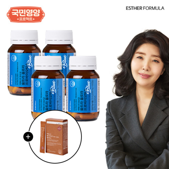 (국민영양프로젝트) 여에스더 유산균 블루 4병(8개월분)+카무트1박스