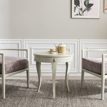 수입 프렌치 엔틱가구 원목 카리나 심플 원형 테이블탁자