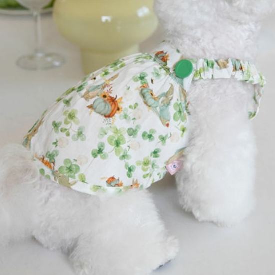 시원한 강아지 여름옷 클로버 그린 원피스 1P 반려견 나시