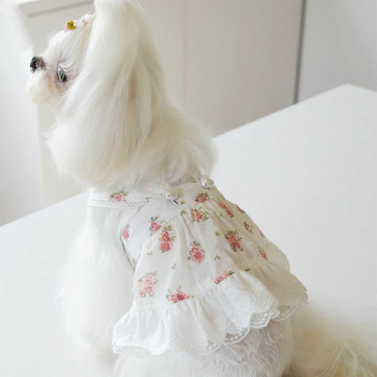 시원한 강아지 여름옷 러블리 로즈 원피스 1P 반려견 나시