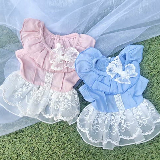 강아지 퓨어샤밍 원피스 1P 반려견 여름 레이스 치마