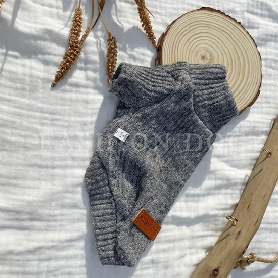 강아지 골지 니트티 1P 반려견 겨울 폴라 이너 티셔츠