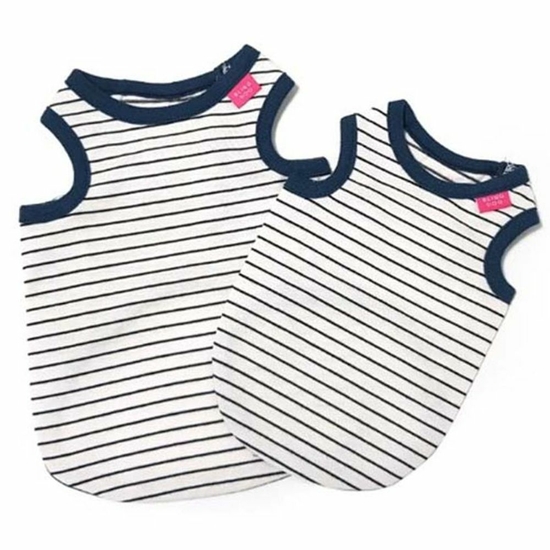 강아지여름옷 댄디 민소매 나시 1P 애견 줄무늬티셔츠