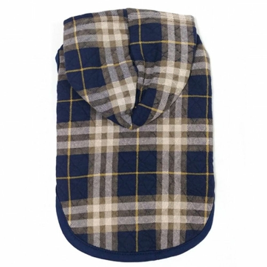 강아지옷 체크 후드 네이비 1P 애견 사계절 외출복