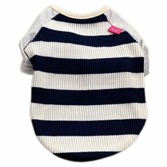 강아지옷 골지 티셔츠 1P 네이비 깔끔한 산책 애견옷