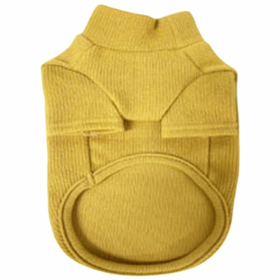 따뜻한 강아지옷 반폴라 티셔츠 1P 머스타드 애견옷