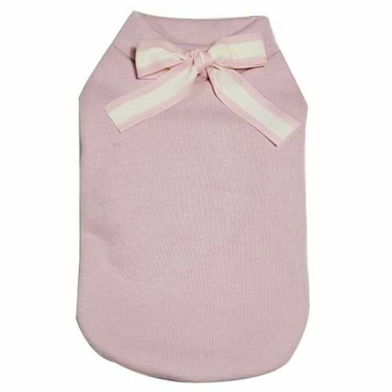 강아지옷 스쿨룩 리본 티셔츠 핑크 XL 1P 기모 애견옷