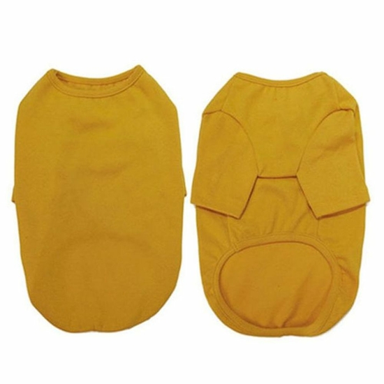 강아지티셔츠 심플 머스타드 M 1P 애견옷 강아지옷