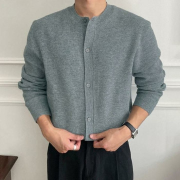 [라일리] Rly 남성 2컬러 베이직 간절기 라운드 레귤러핏 가디건