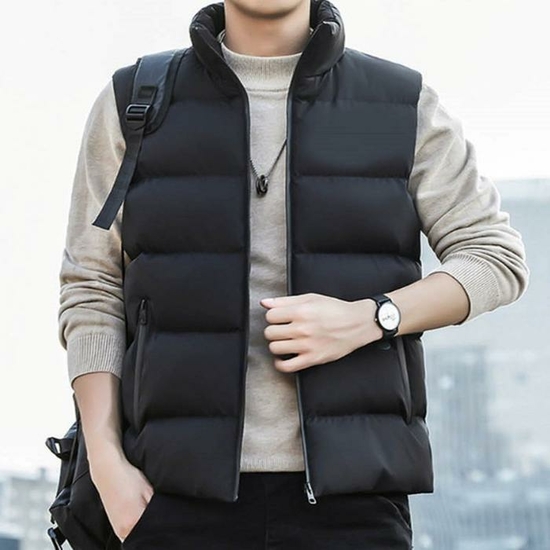 [라일리] Rly 넥 보온 블랙 패딩 조끼 도톰 스포티 캐주얼