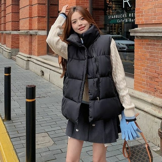 WSJP21  3컬러 여성 베이직 조끼패딩 (HJJ-WD59C57)