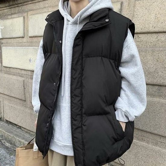 [라일리] Rly 자연스러운 스타일링 여유로운 오버핏 조끼 패딩