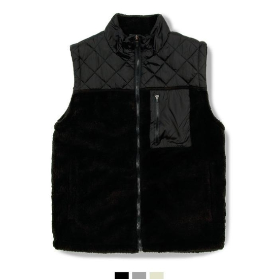 패딩 포인트 커플조끼 하이넥 집업 커플룩 조끼 패션