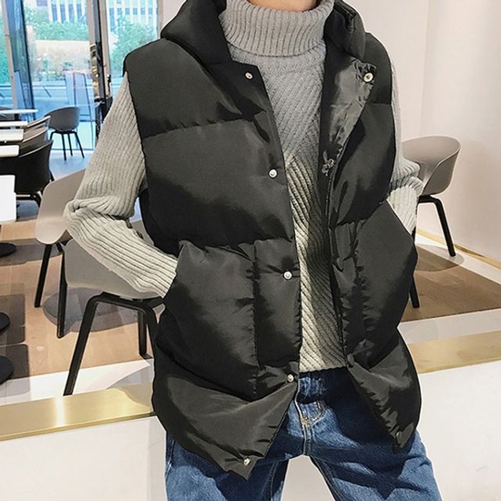 1컬러 남여공용 패딩조끼 커플 깔끔한 (WCB454F)