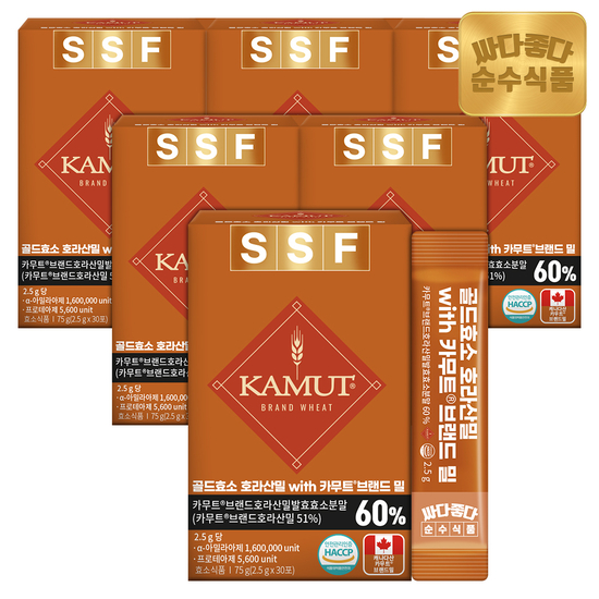 제휴_순수식품 골드 카무트 효소 6박스(180포) 브랜드 밀 호라산밀 카뮤트