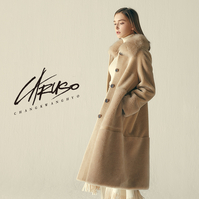 KT알파쇼핑 단독! 디자이너 브랜드 21년 FW 신상 카루소 사가폭스 양모 롱코트 1종