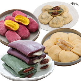 시루조아 BEST 굳지않는떡(3색앙꼬절편(혼합)1050g+쑥오쟁이떡720g)1보기