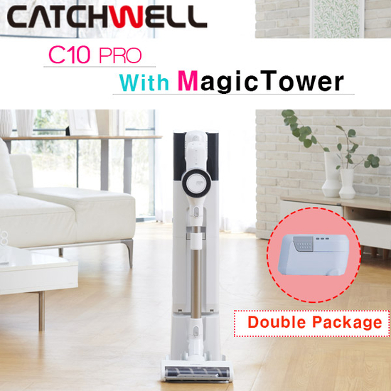 [자동비움] 캐치웰 C10 PRO 매직타워 무선청소기 배터리 더블패키지
