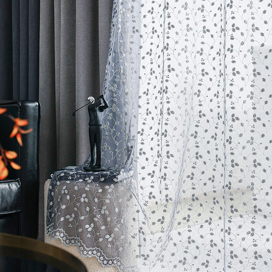 지나송 아멜리아 자수 암막커튼 특대형 크게보기