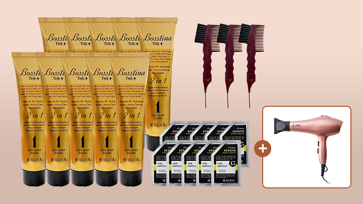 전고객 드라이기까지! 보스티나 더 플러스 염색제 10박스 세트