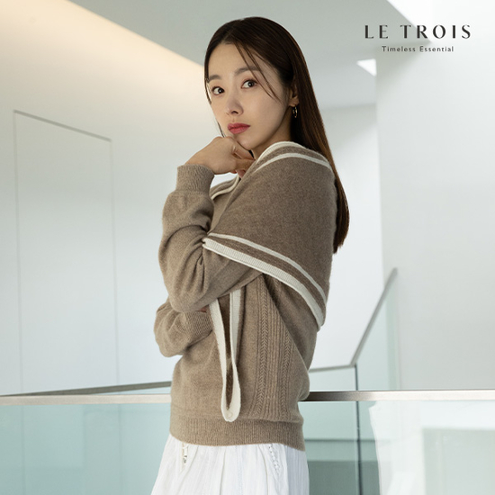 [직](방송)[LE TROIS]24FW 르투아 캐시미어100 머플러