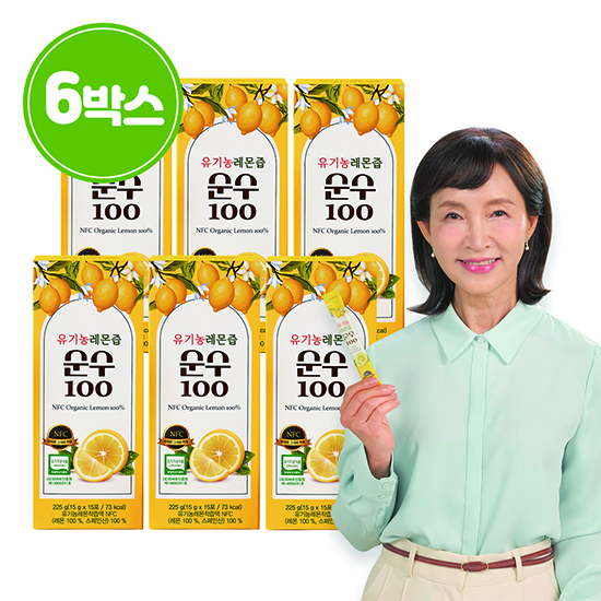 정애리 유기농 레몬즙 순수100 6박스(15g*10박스*15포)NFC 100% 레몬즙 크게보기