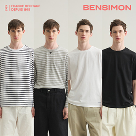 벤시몽 25SS 남성 스트라이프 7부 티셔츠 4종1보기