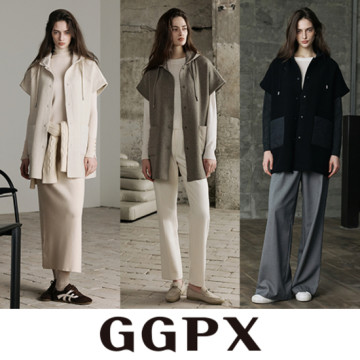 [GGPX] 25FW 패딩 블록 후디 케이프 1종