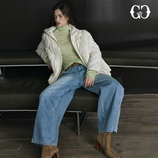 [GGPX] 25FW 후드배색 퀼팅 하프점퍼 크게보기