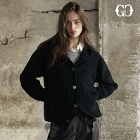 [GGPX] 25FW 자카드 직조 니트 하프코트1종