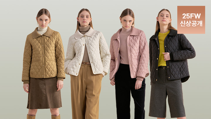[꼼빠니아] 25FW 울니트 카라 퀼팅 자켓 