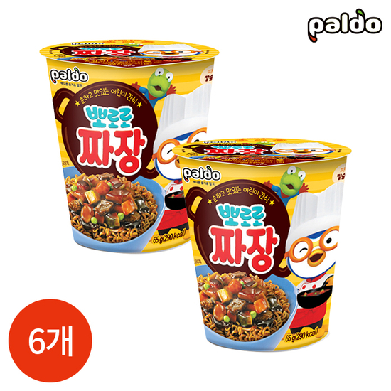 팔도 뽀로로 짜장면 컵라면 65g x 6개