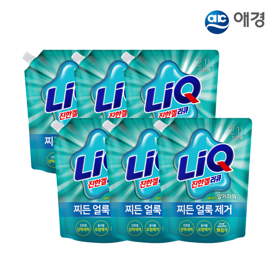 리큐 진한겔 알카파워 액체세제 리필 2.1L X 6개 (일반/드럼용) 크게보기