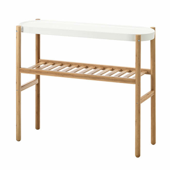 이케아 SATSUMAS 삿수마스 대형 대나무 화분스탠드 70cm 2단선반 화분정리대