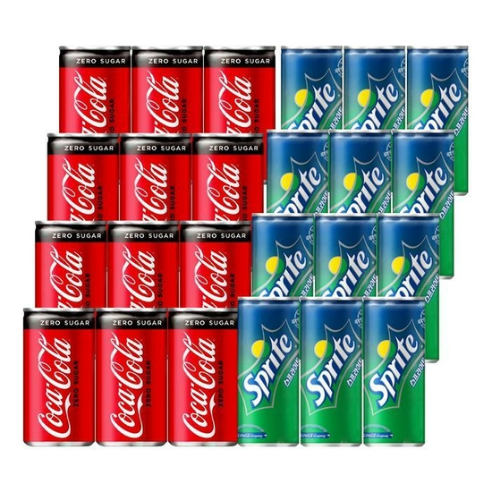 [음료센타]코카콜라제로 + 스프라이트 미니캔 혼합 24개