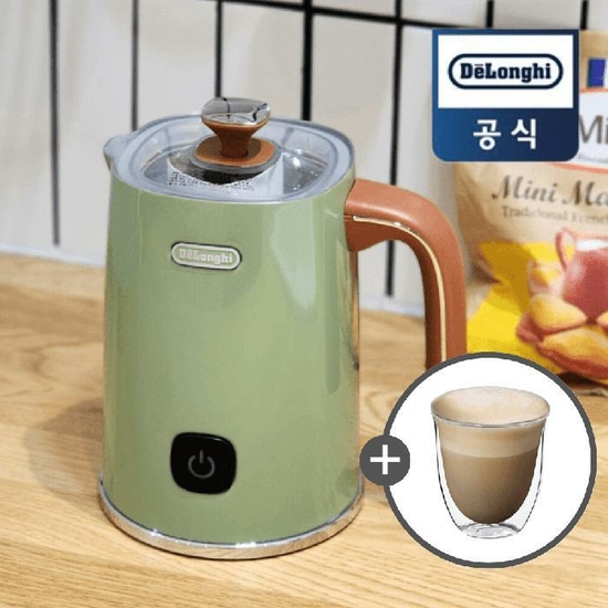 드롱기 구름치노 그린 KREMFI.GR 우유거품기+카푸치노잔 /AWS