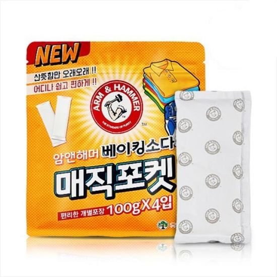 [유한양행] 유한양행 암앤해머 부직포베이킹소다 매직포켓 100g x4입x6개 /AWS