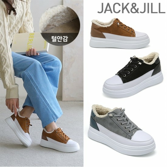 잭앤질 소가죽 털안감 밴딩스트랩 스니커즈(JD4743)