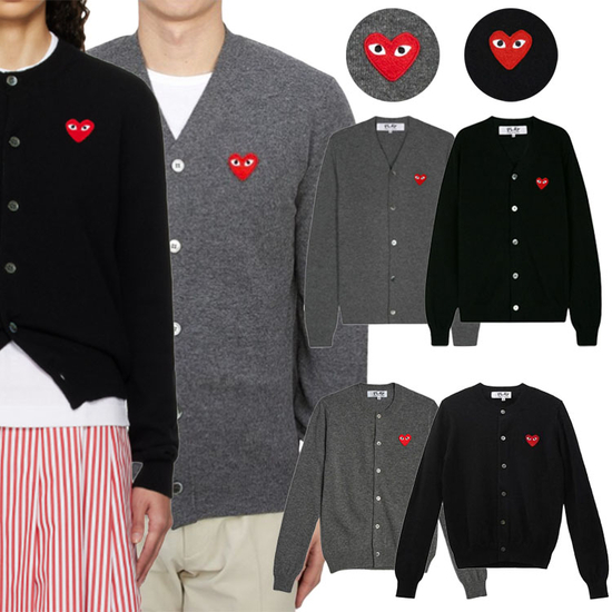 꼼데가르송 레드와펜 남녀공용 가디건 크게보기