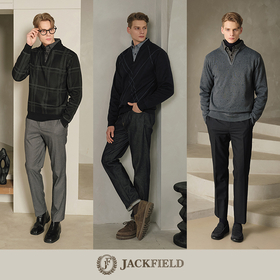 25FW 잭필드 남성 패턴 레이어드 셔츠 니트 3종 1보기
