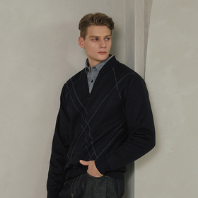 25FW 잭필드 남성 패턴 레이어드 셔츠 니트 3종 4보기