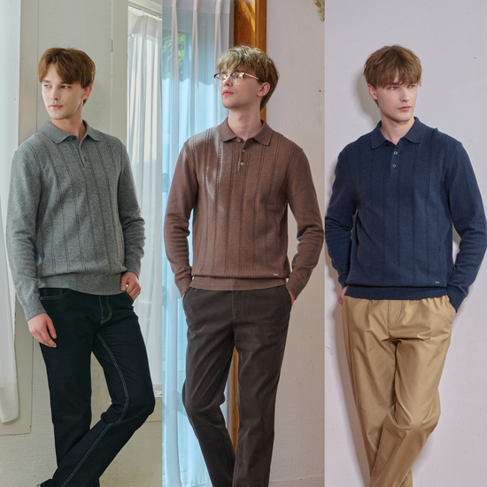 워모 꽈배기 카라 니트 3종