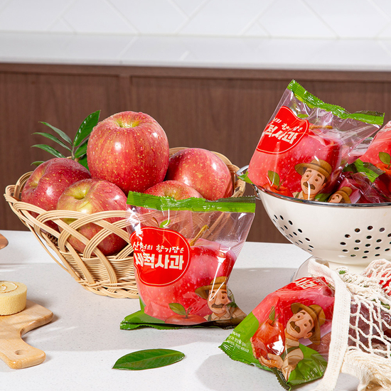[더조은] 경북 꿀부사 세척사과 가정용 대과(7-9과) 2kg+2kg